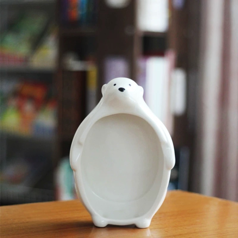 Tô, tô sứ, bát sứ, tô sứ hình gấu bắc cực dễ thương, tô sứ dễ thương, bát tô hình gấu bắc cực trắng dùng cho lò vi sóng