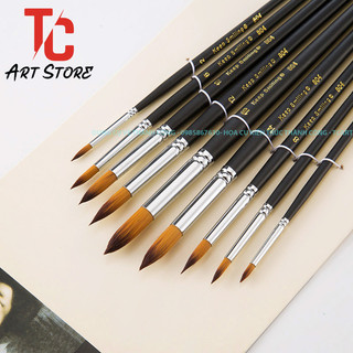 Bộ 9 Cọ Đầu Nhọn Bomega/ Keepsmiling High Quality ( Thân Đen )