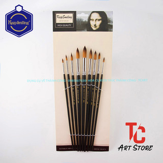 Bộ 9 Cọ Đầu Nhọn Bomega/ Keepsmiling High Quality ( Thân Đen )