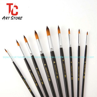 Bộ 9 Cọ Đầu Nhọn Bomega/ Keepsmiling High Quality ( Thân Đen )
