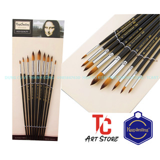 Bộ 9 Cọ Đầu Nhọn Bomega/ Keepsmiling High Quality ( Thân Đen )