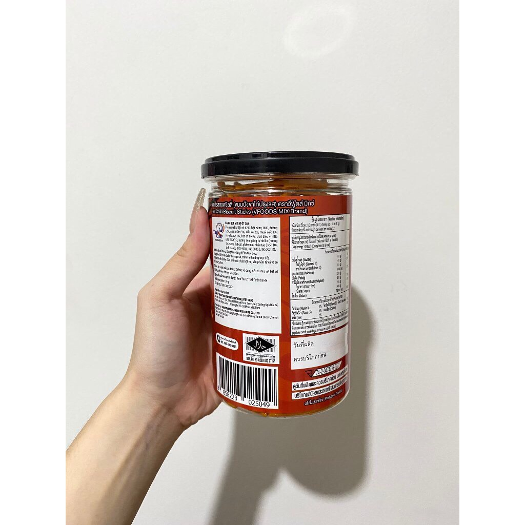 Bánh Que Cọng Mix Hủ 150g Thái Lan Vị Cay Stick Biscuit HOT CHILLI