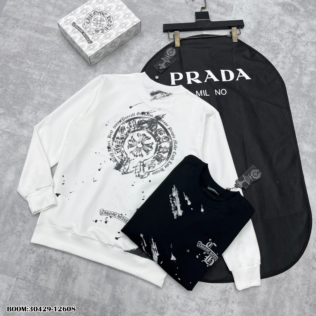 🔥Hot🔥Áo nỉ Chrome Hearts in hình lưng vẩy sơn thiết kế hot trend Nam Nữ Thu Đông 2023