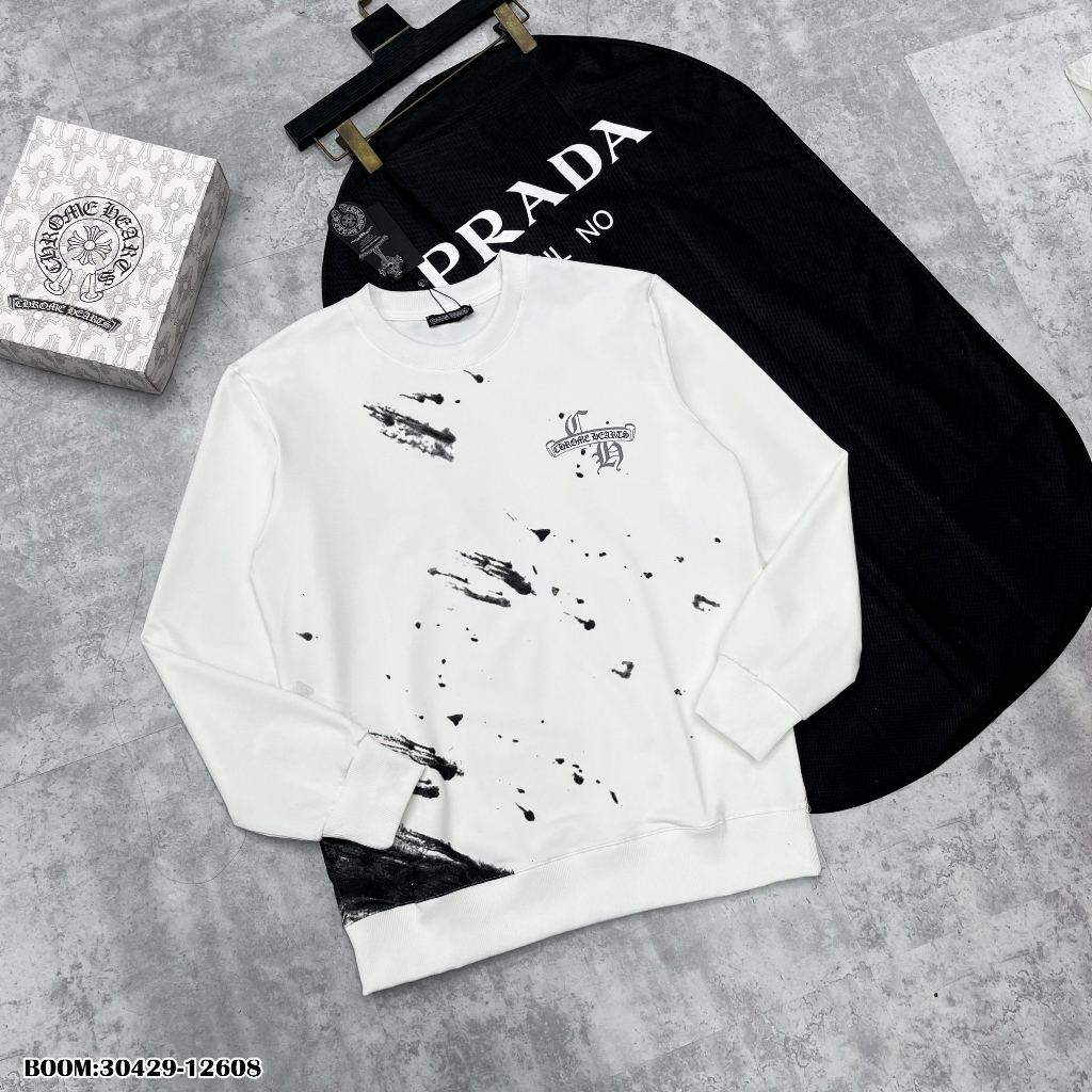 🔥Hot🔥Áo nỉ Chrome Hearts in hình lưng vẩy sơn thiết kế hot trend Nam Nữ Thu Đông 2023