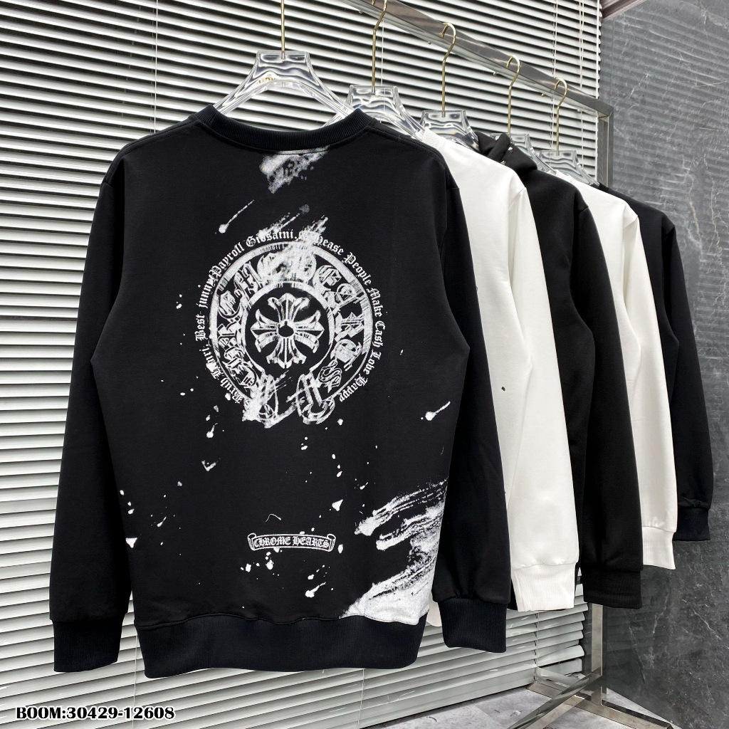 🔥Hot🔥Áo nỉ Chrome Hearts in hình lưng vẩy sơn thiết kế hot trend Nam Nữ Thu Đông 2023