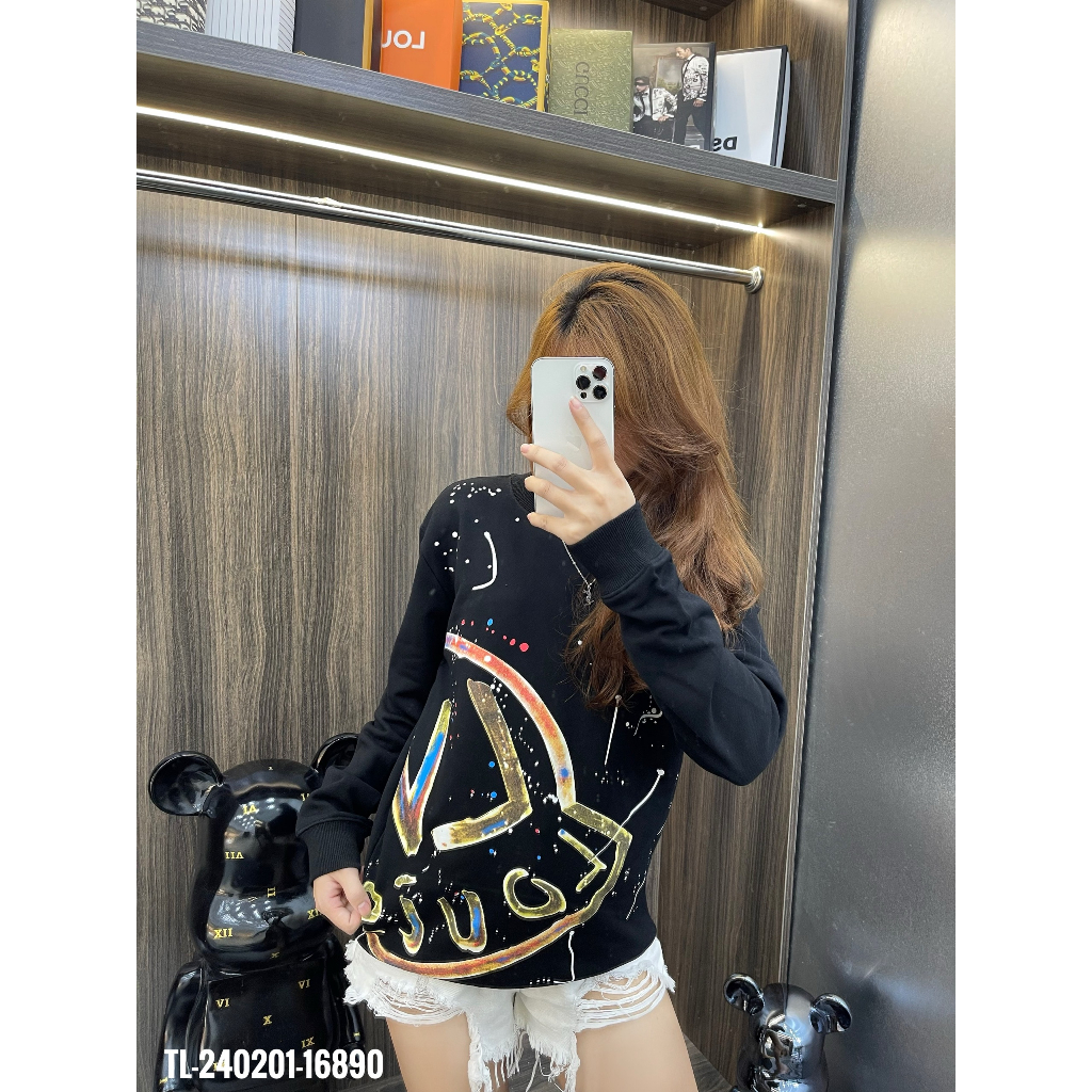 🔥Hot🔥Áo nỉ LV in hình họa tiết thiết kế hot trend Nam Nữ Thu Đông 2023