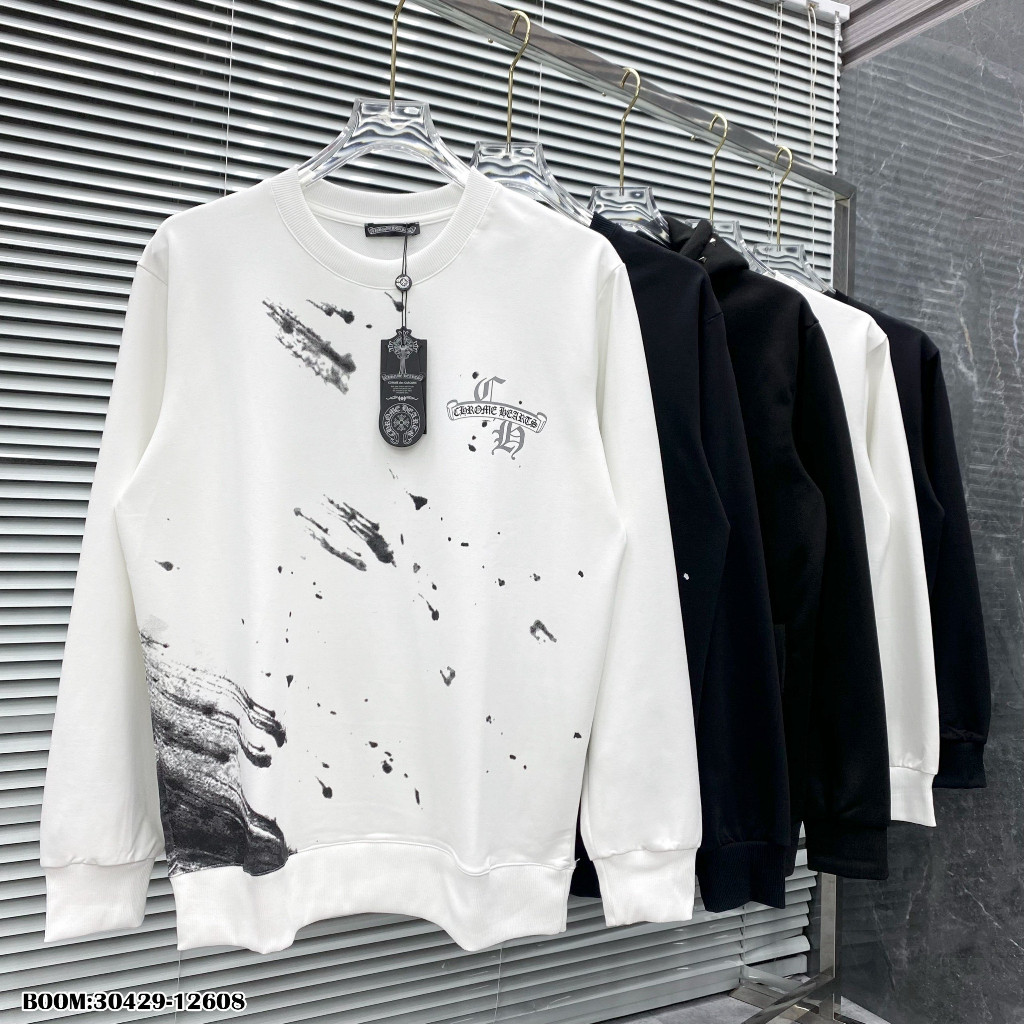 🔥Hot🔥Áo nỉ Chrome Hearts in hình lưng vẩy sơn thiết kế hot trend Nam Nữ Thu Đông 2023