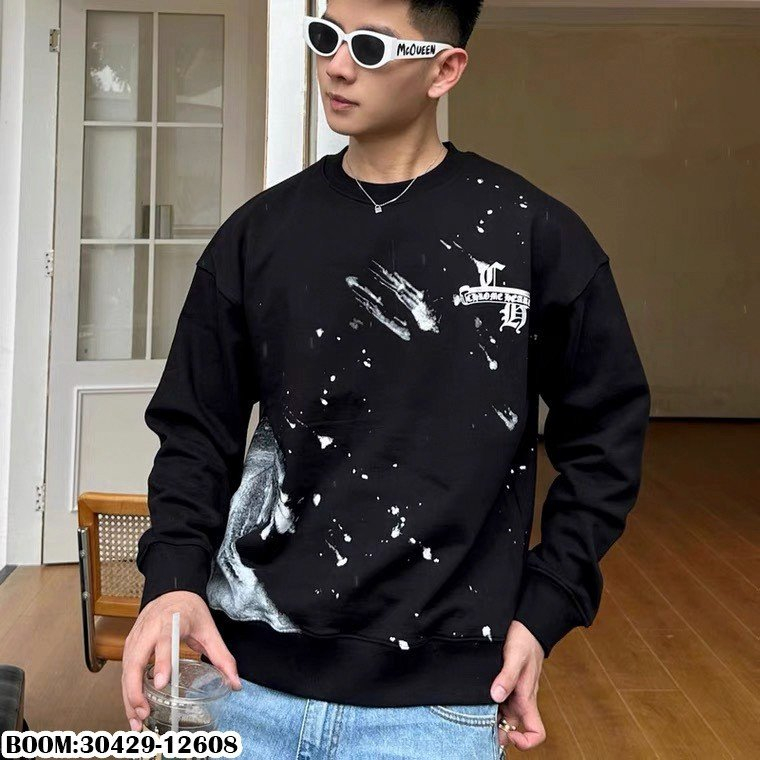 🔥Hot🔥Áo nỉ Chrome Hearts in hình lưng vẩy sơn thiết kế hot trend Nam Nữ Thu Đông 2023