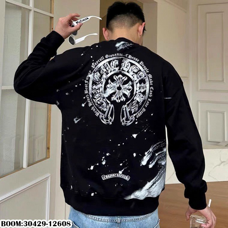 🔥Hot🔥Áo nỉ Chrome Hearts in hình lưng vẩy sơn thiết kế hot trend Nam Nữ Thu Đông 2023