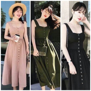 Đầm maxi, váy hai dây đi biển nút trước (kèm quà tặng)