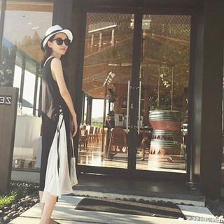 Đầm váy đen phối trắng Fly dress (kèm quà tặng)