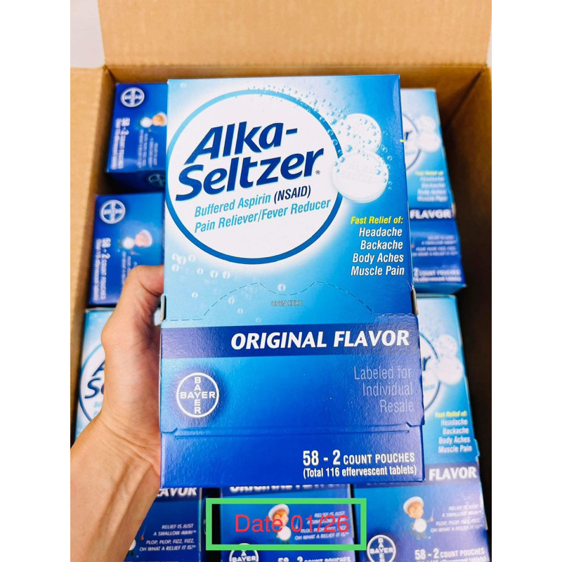 Hộp 116 viên sủi Alka seltzer Original Flavor  hàng chuẩn Mỹ
