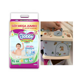Tã quần bobby mega jumbo : m112-l96-xl84-xxl76 tặng thú bông