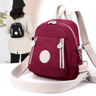  Ba lô nữ màu tương phản mini túi du lịch thời trang ba lô nhỏ dung tích lớn túi vải bố dễ phối nhẹ 