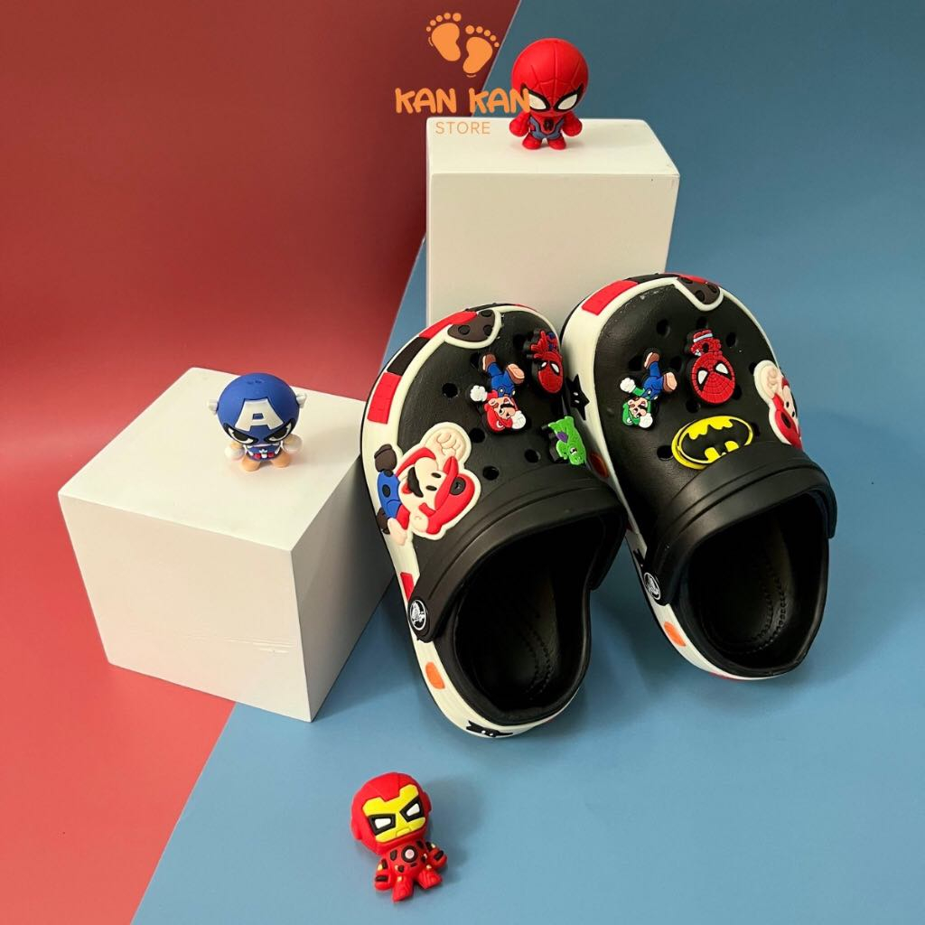 Dép Sục Cho Bé BabyShoes Sục Cho Bé Trai Bé Gái Quai Hậu Cross Siêu Nhân Người Nhện Đi Mưa Siêu Nhẹ Êm Chân BS028