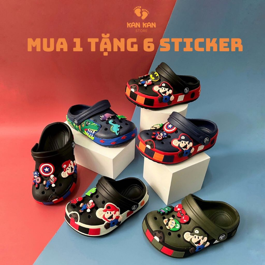 Dép Sục Cho Bé BabyShoes Sục Cho Bé Trai Bé Gái Quai Hậu Cross Siêu Nhân Người Nhện Đi Mưa Siêu Nhẹ Êm Chân BS028