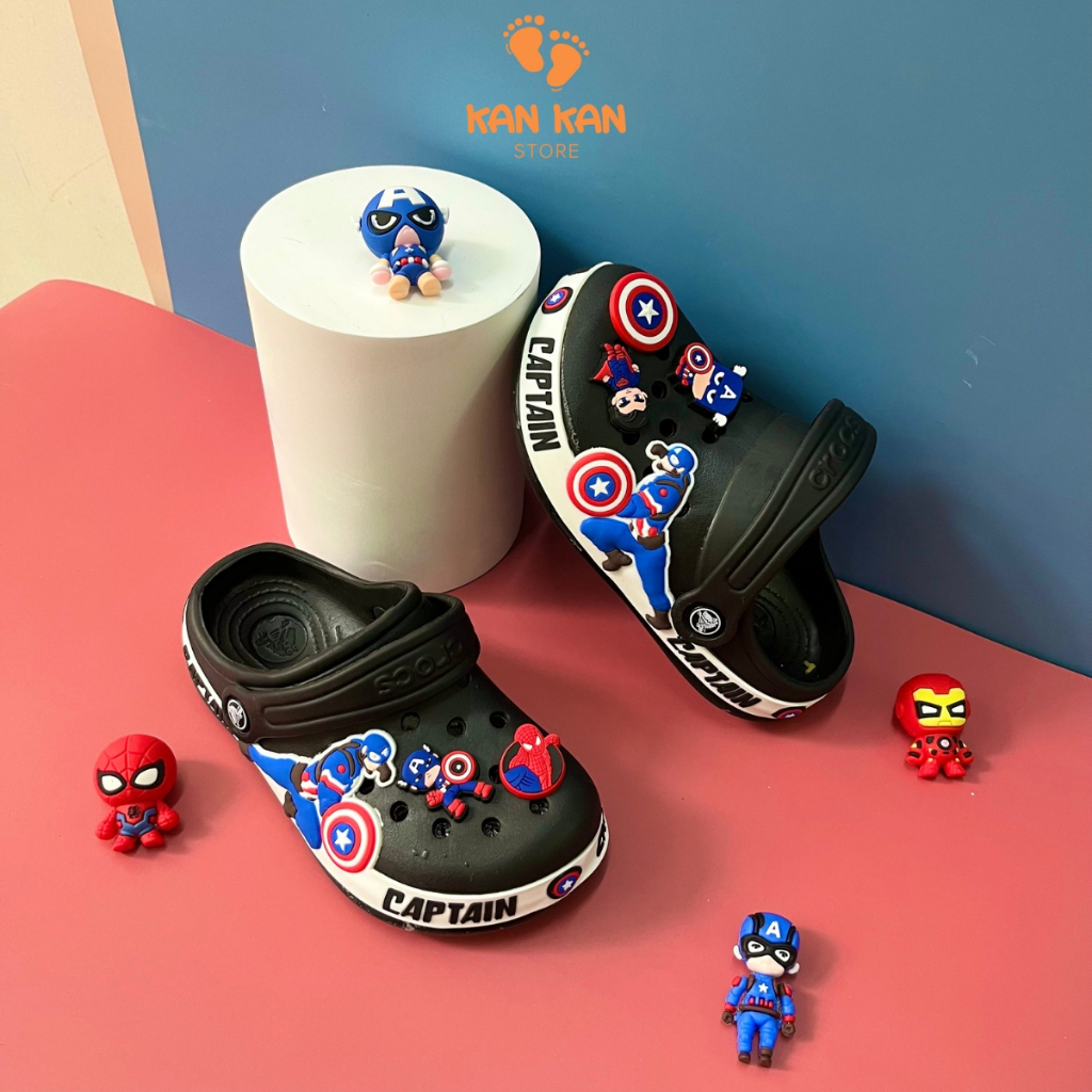 Dép Sục Cho Bé BabyShoes Sục Cho Bé Trai Bé Gái Quai Hậu Cross Siêu Nhân Người Nhện Đi Mưa Siêu Nhẹ Êm Chân BS028