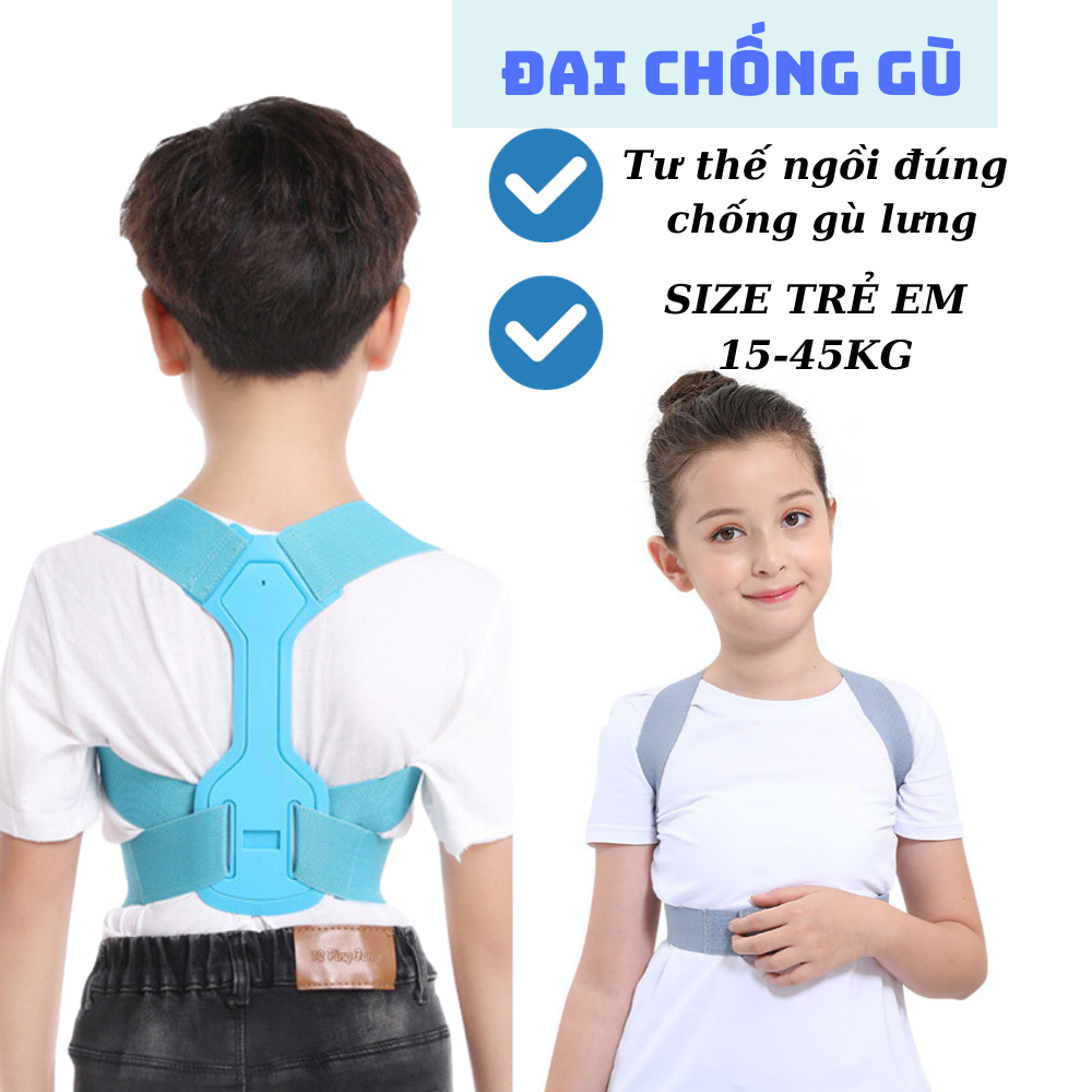 Đai Chống Gù Lưng Trẻ Em MIAA ,Đai Gù Lưng Cho Học Sinh Bé Trai Bé Gái Có Miếng Đệm Đi Kèm giúp lựng thẳng ngồi học