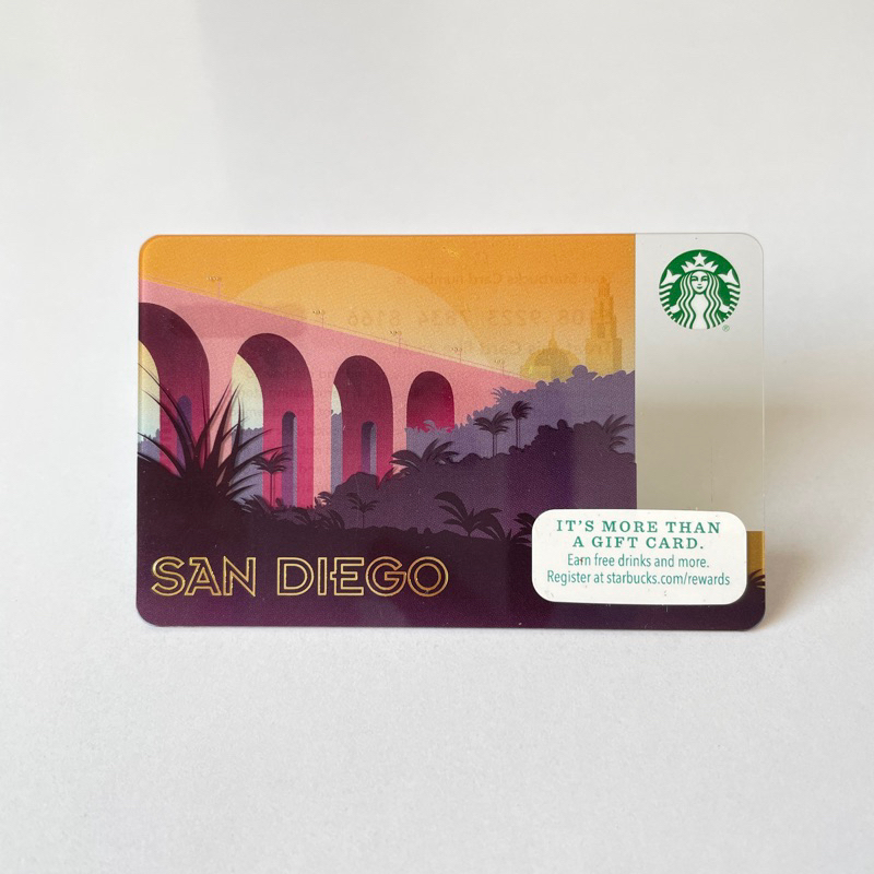 0824A THẺ STARBUCKS NHỰA 2014 SAN DIEGO, thẻ trầy (thẻ đã sử dụng, dùng để sưu tầm)