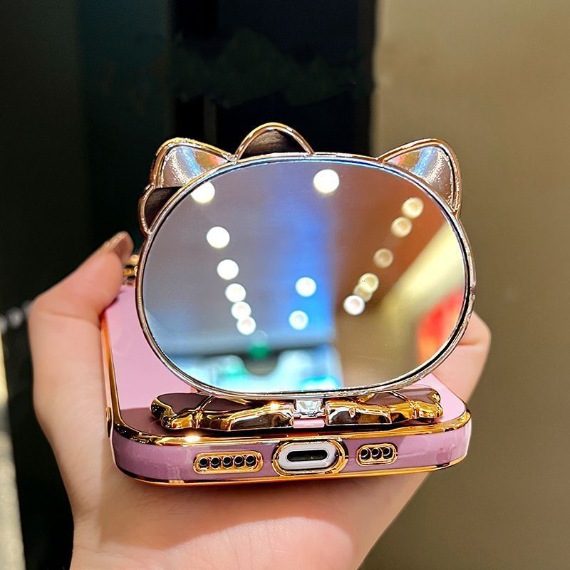 Ốp lưng OLIE TPU dẻo kèm giá đỡ Kitty có gương cho Oppo Reno10 5g Reno 10 5g
