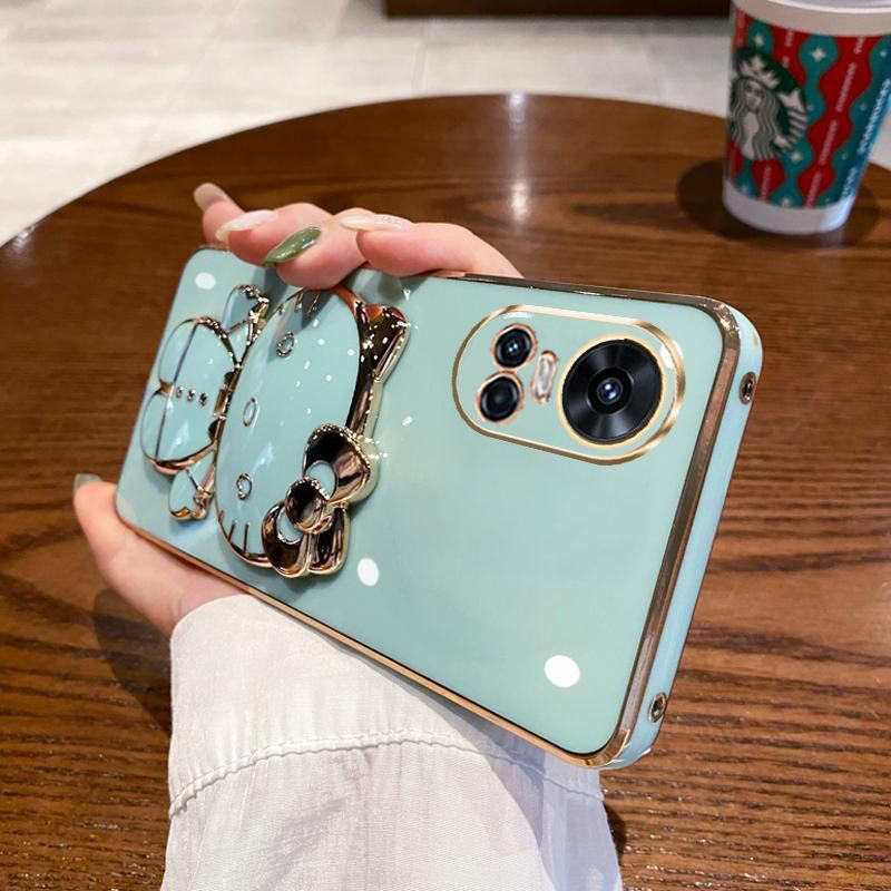 Ốp lưng OLIE TPU dẻo kèm giá đỡ Kitty có gương cho Oppo Reno10 5g Reno 10 5g