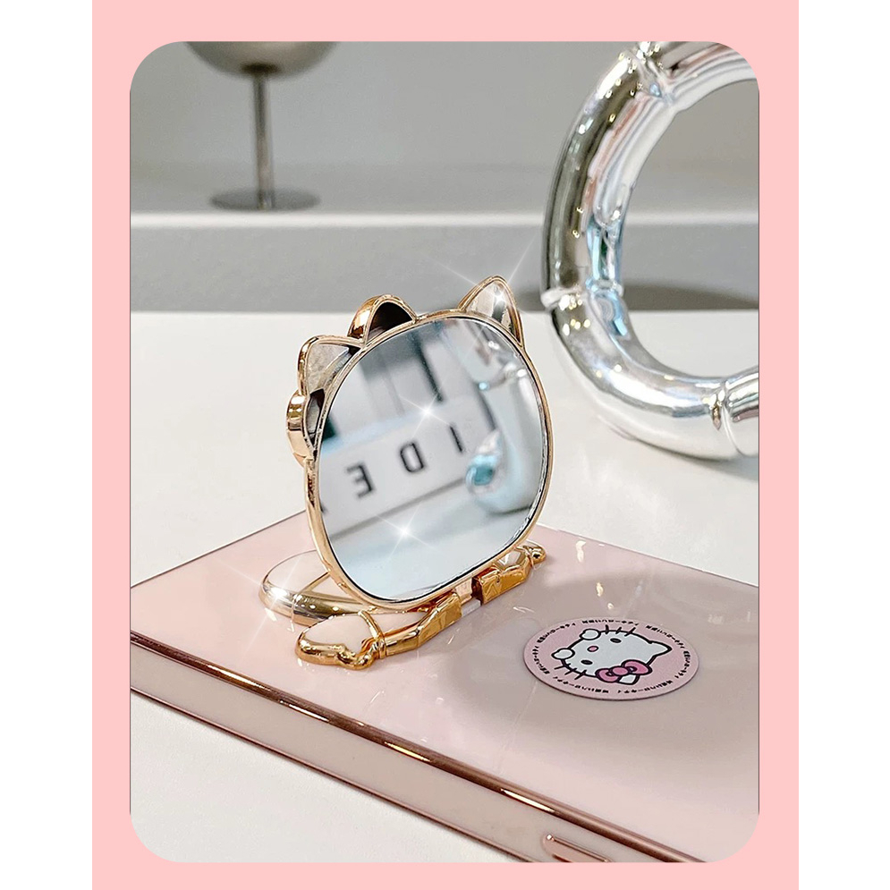 Ốp lưng OLIE TPU dẻo kèm giá đỡ Kitty có gương cho Oppo Reno10 5g Reno 10 5g