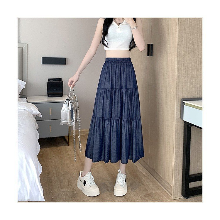 Chân Váy Jeans Nữ Vintate Dáng Dài 🦋 Váy Bò Nữ Dáng Dài Cạp Chun 2 Màu 🦋