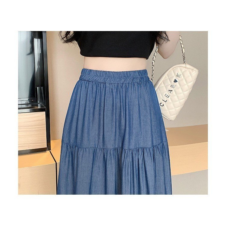 Chân Váy Jeans Nữ Vintate Dáng Dài 🦋 Váy Bò Nữ Dáng Dài Cạp Chun 2 Màu 🦋