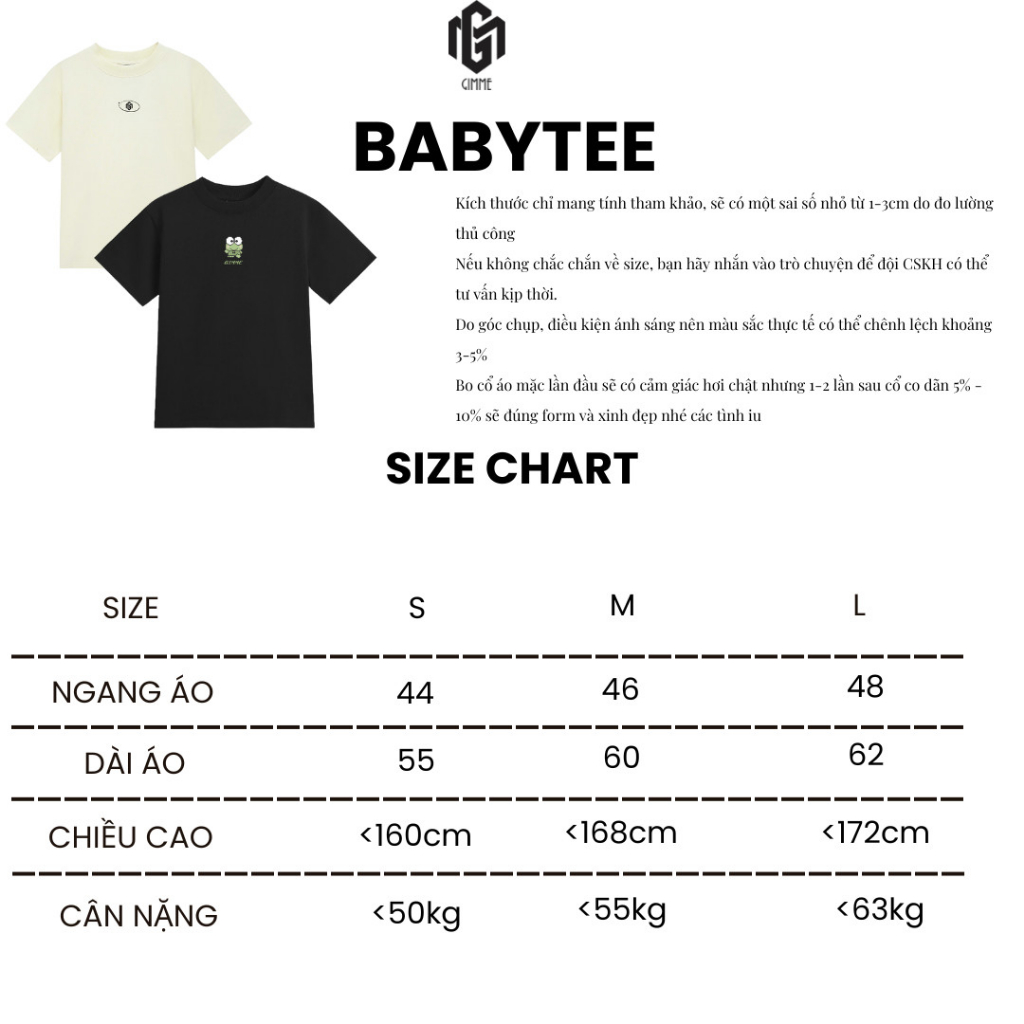 Áo thun babytee trơn Gimme 100% cotton - GMB13