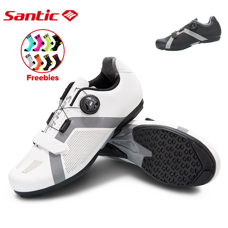 Santic Giày Đạp Xe Cho Nam Giày Đạp Xe Không Khóa Giày Cao Su Đế Ngoài Thoáng Khí Cho Nam Giày Đạp Xe Đường Trường Cho N