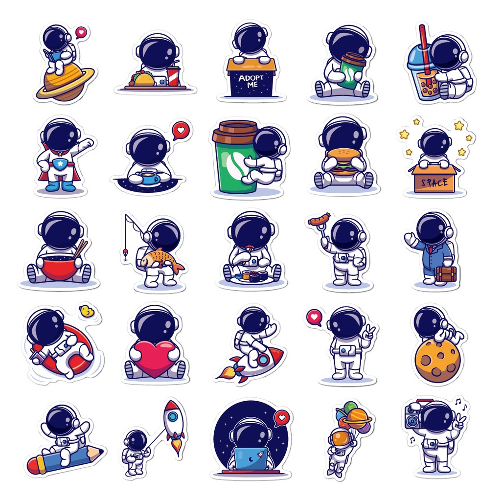 Sticker Chống Nước Phi Hành Gia