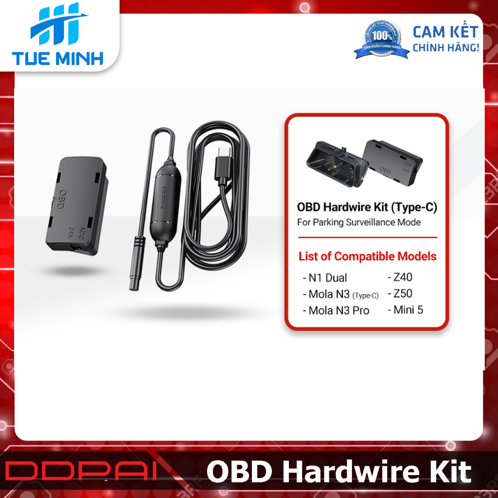 Bộ dây nguồn DDPAI OBD Hardwire Kit Type C