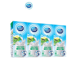Lốc Sữa Tươi Tiệt Trùng Dutch Lady Cô Gái Hà Lan hương vani/ hương dâu có đường 4hộp*180ml