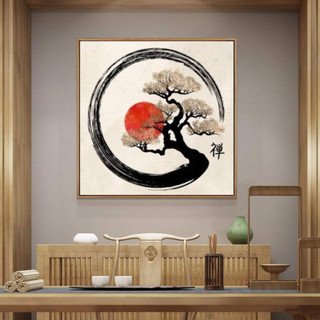 Tranh canvas treo tường vòng tròn Zen 70 x 70 cm