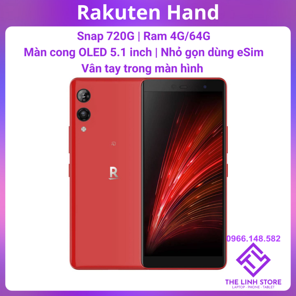 Điện thoại Rakuten Hand màn cong OLED 5.1 inch - Snap 720G rất nhỏ gọn