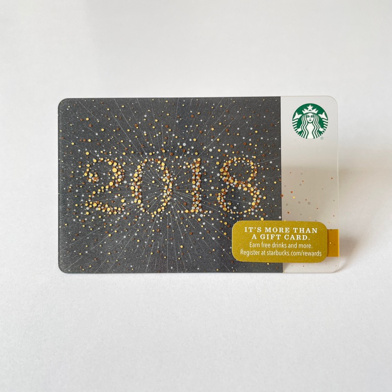 2708 THẺ STARBUCKS NHỰA US GLITTER 2018, thẻ có trầy (thẻ đã sử dụng, dùng để sưu tầm)