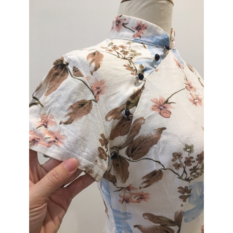 Sườn xám vải linen 2hand