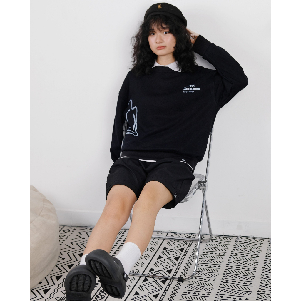 MONATA BLUELIGHT ART - Áo Sweater nỉ unisex