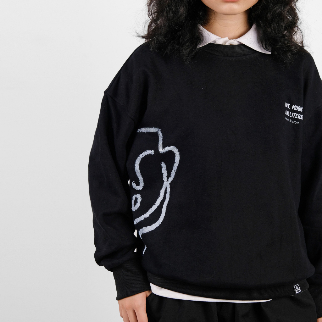 MONATA BLUELIGHT ART - Áo Sweater nỉ unisex