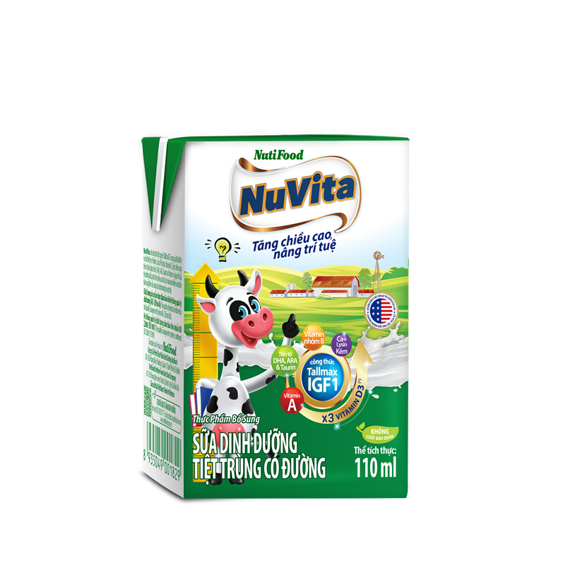 Thùng 48 Hộp Sữa  Dinh Dưỡng Có Đường Nuvita 110ml/ 180ml - NUTIFOOD - YOOSOO MALL