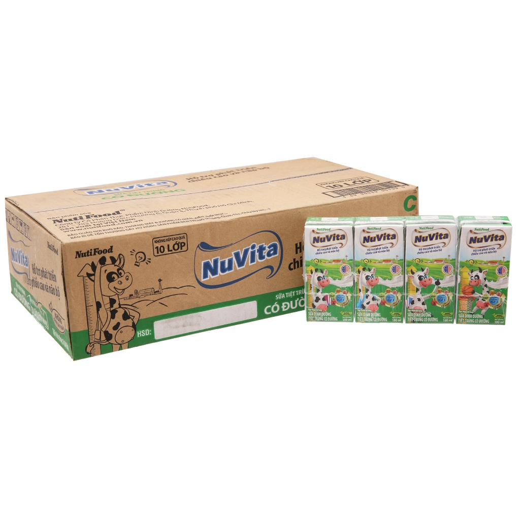 Thùng 48 Hộp Sữa  Dinh Dưỡng Có Đường Nuvita 110ml/ 180ml - NUTIFOOD - YOOSOO MALL