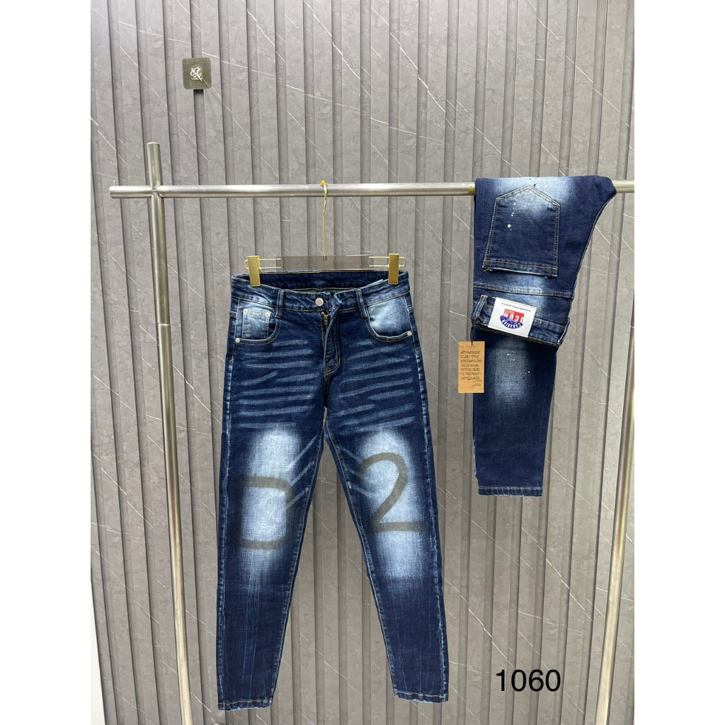 Quần Jeans DSQ Nam Thêu Logo Hình Siêu Chất - Quần DSQ Nam Vẩy Sơn Cao Cấp Hót 2024