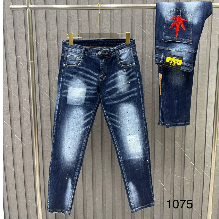 Quần Jeans DSQ Nam Thêu Logo Hình Siêu Chất - Quần DSQ Nam Vẩy Sơn Cao Cấp Hót 2024