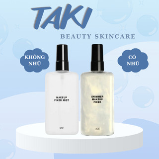 Chai xịt cố định lớp trang điểm 3ce shimmer makeup fixer có nhũ + makeup fixer mist ko nhũ 95ml