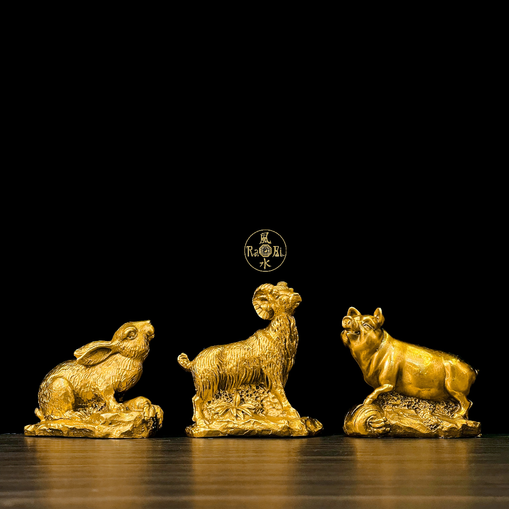 Dê có Lộc - Dê đồng vàng - Tam Hạp Mẹo Mùi Hợi - Tượng Đồng Phong Thủy
