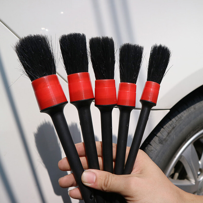 Bộ 5 Chổi Cọ Vệ Sinh Xe Ô Tô Đa Năng - Cọ Rửa Khoang Máy, Mân Xe, Nội Thất-dụng cụ vệ sinh ô tô