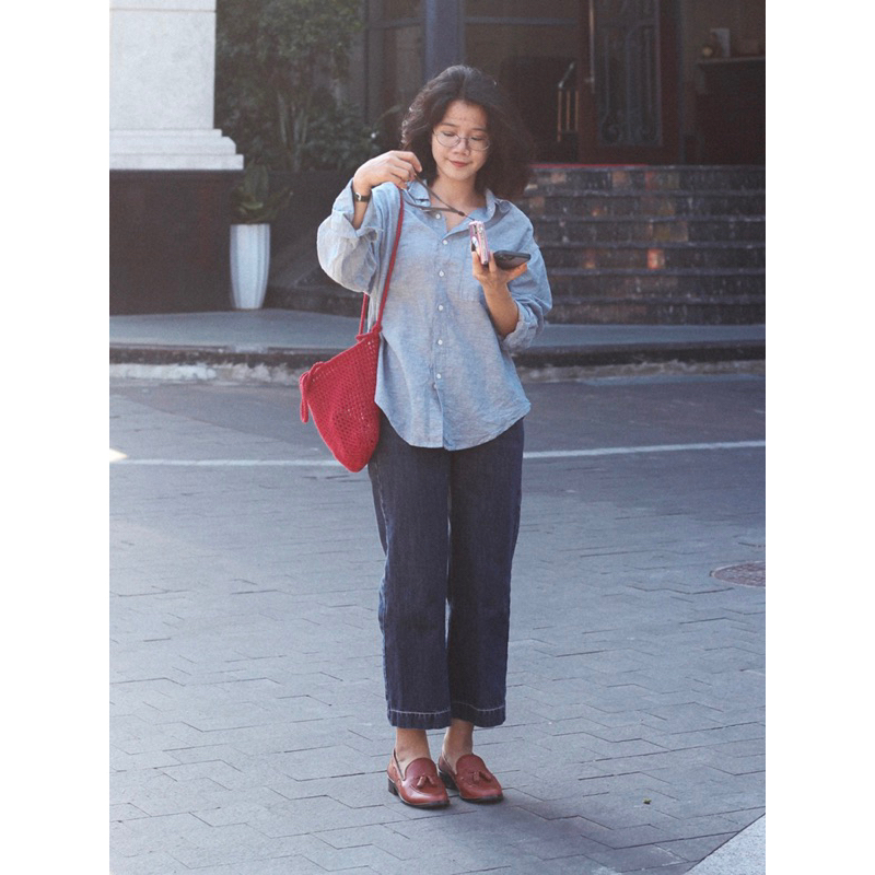 Áo sơmi linen tưng - baby blue by chimxanh