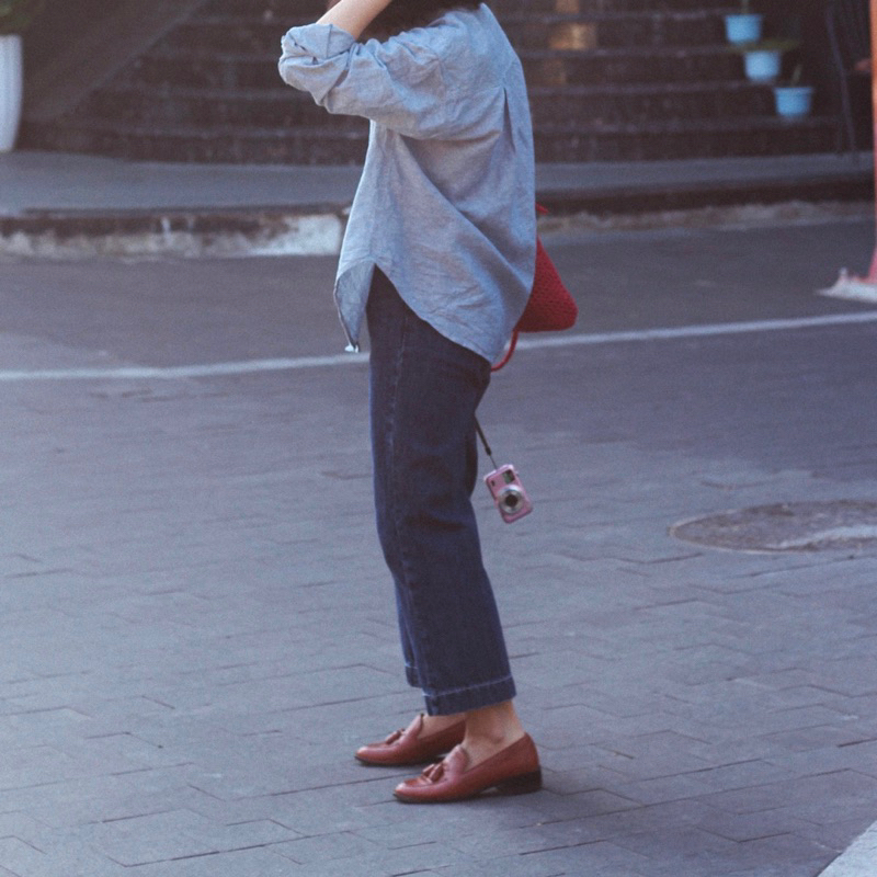 Áo sơmi linen tưng - baby blue by chimxanh