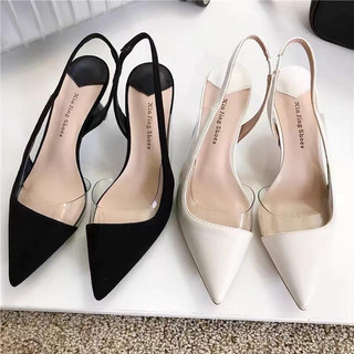 Giày cao gót phối mika