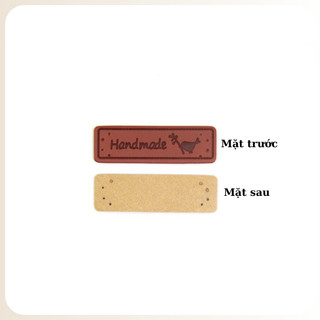 Mác Da Chữ "Handmade" Trang Trí Sản Phẩm Thủ Công